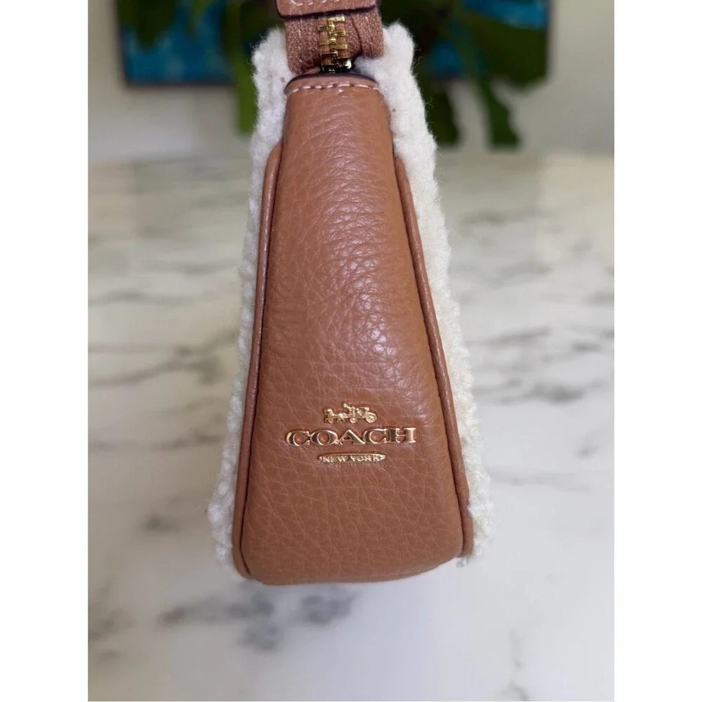 COACH Nolita 19 In Shearling & Leather With Coach Motif Natural CE691 Mini Bag